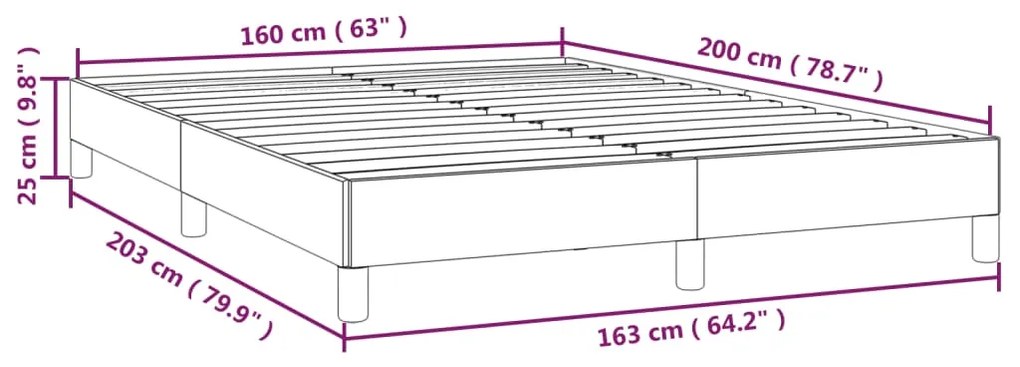 Σκελετός Κρεβατιού Χωρίς Στρώμα Μπλε 160x200 εκ.Υφασμάτινο - Μπλε