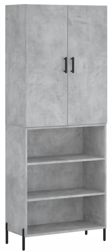 vidaXL Ντουλάπι Γκρι Σκυροδέματος 69,5x34x180 εκ. Επεξεργασμένο Ξύλο