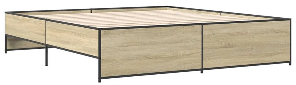 vidaXL Πλαίσιο Κρεβατιού Sonoma Δρυς 180x200 εκ. Επεξ. Ξύλο &amp; Μέταλλο