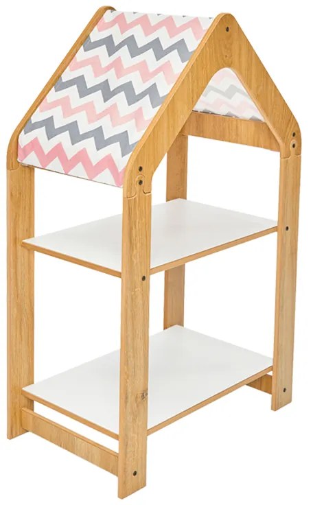Ραφιέρα Montessori Zoilen φυσικό-λευκό-ροζ mdf 50x30x80εκ Υλικό: MDF 120-000425
