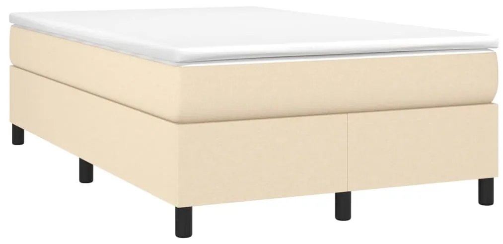 vidaXL Κρεβάτι Boxspring με Στρώμα Κρεμ 120x200 εκ. Υφασμάτινο