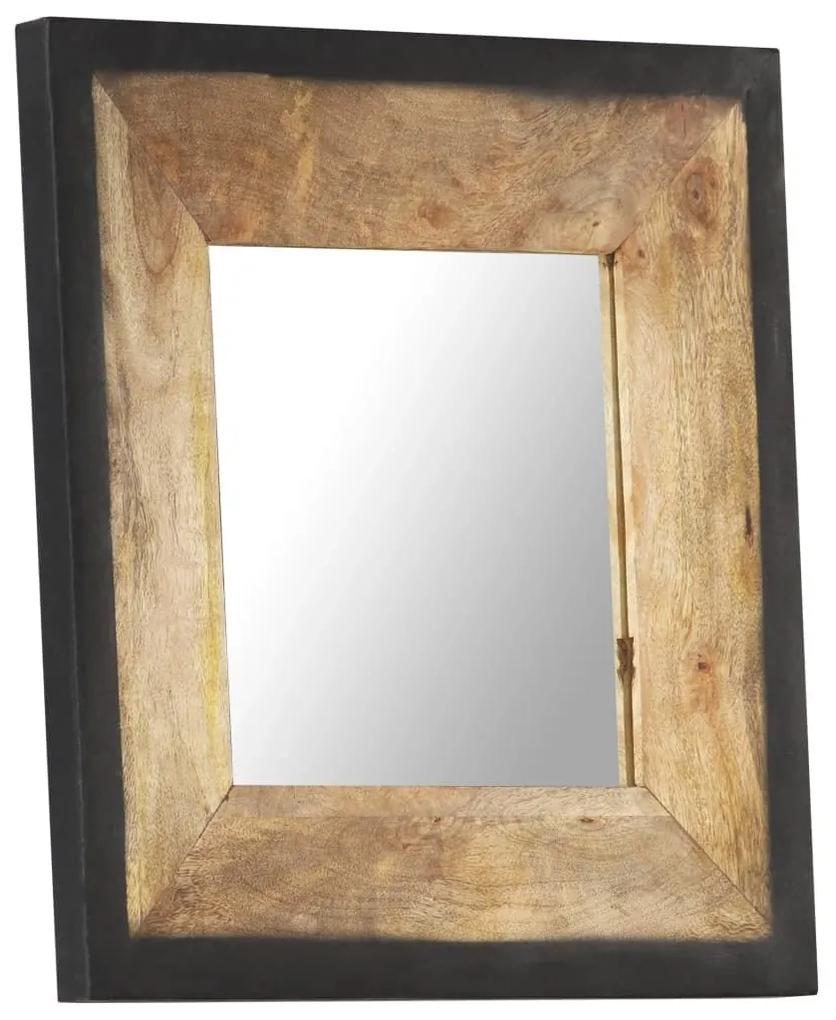Καθρέφτης 50 x 50 εκ. από Μασίφ Ξύλο Μάνγκο - Καφέ
