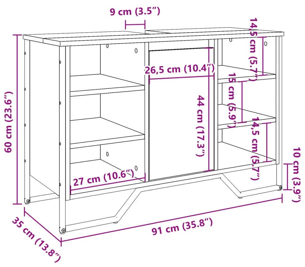 ΝΤΟΥΛΑΠΙ ΝΙΠΤΗΡΑ ΜΠΑΝΙΟΥ ΓΚΡΙ SONOMA 91X35X60 ΕΚ. ΕΠΕΞ. ΞΥΛΟ 848667