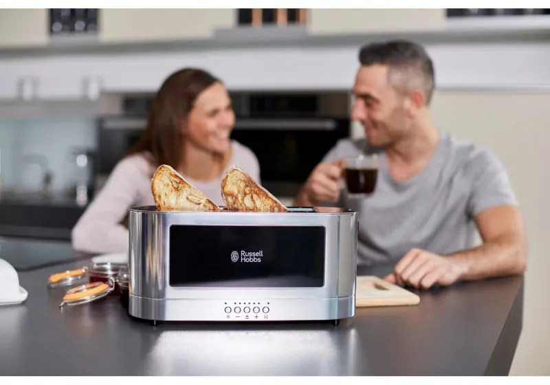 Τοστιέρα Elegance της Russell Hobbs 23380-56, 1420W, 2 φιλέτα, 6 μοίρες, Lift & Look, Inox/μαύρο
