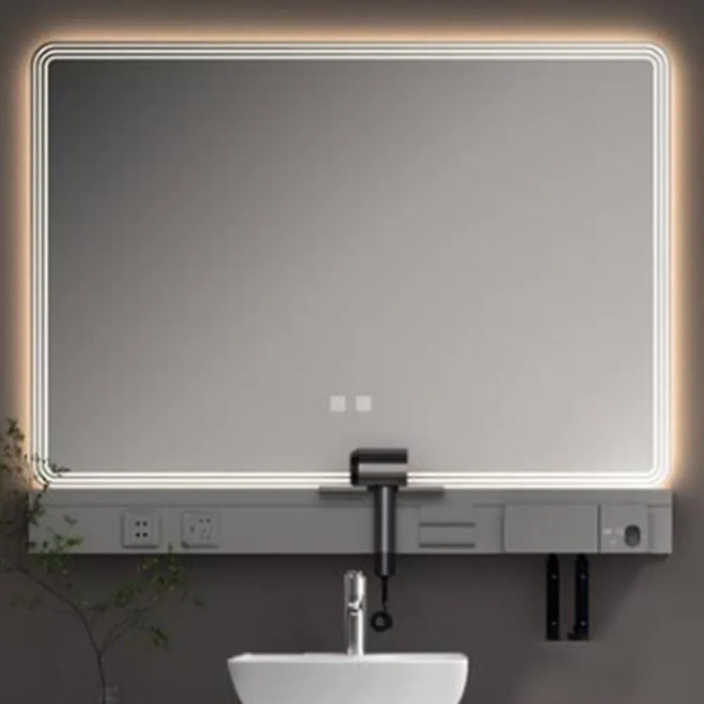 Καθρέφτης Greys 3MGRE100LGR 100cm Light Grey Ξύλο,Γυαλί