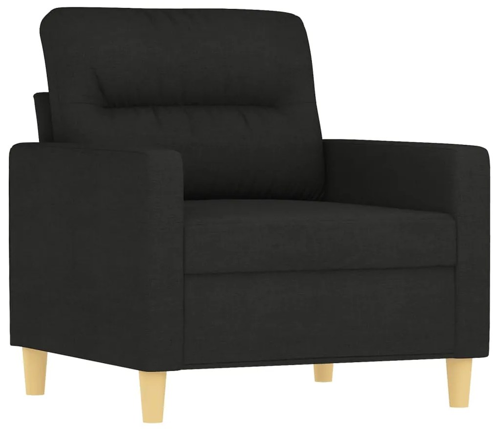 vidaXL Πολυθρόνες Σετ 4 Τεμαχίων Μαύρες από Ύφασμα με Μαξιλάρια