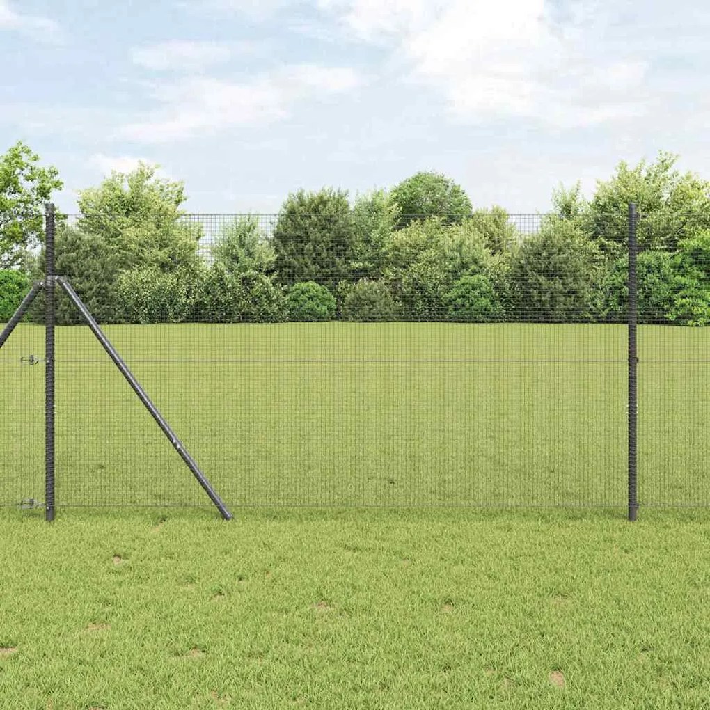 vidaXL Συγκολλητός φράχτης από σύρμα Γκρι 1.2 x 25 m Ατσάλι