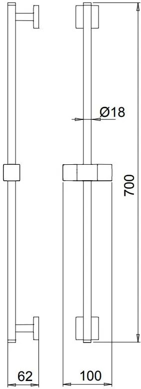 Βέργα ντουζ Flute-Leuko mat