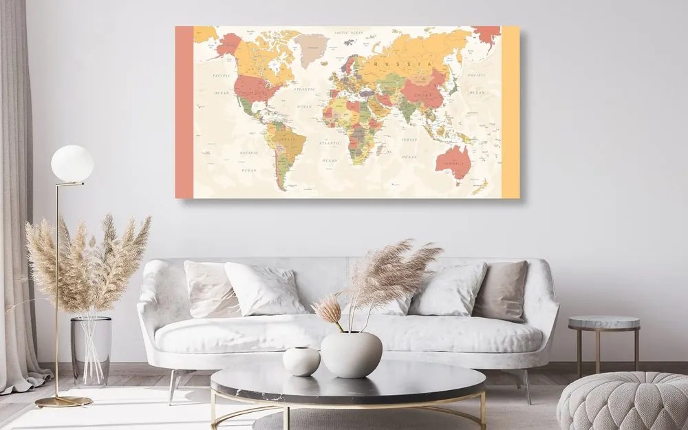 Εικόνα στον λεπτομερή παγκόσμιο χάρτη από φελλό - 100x50  peg