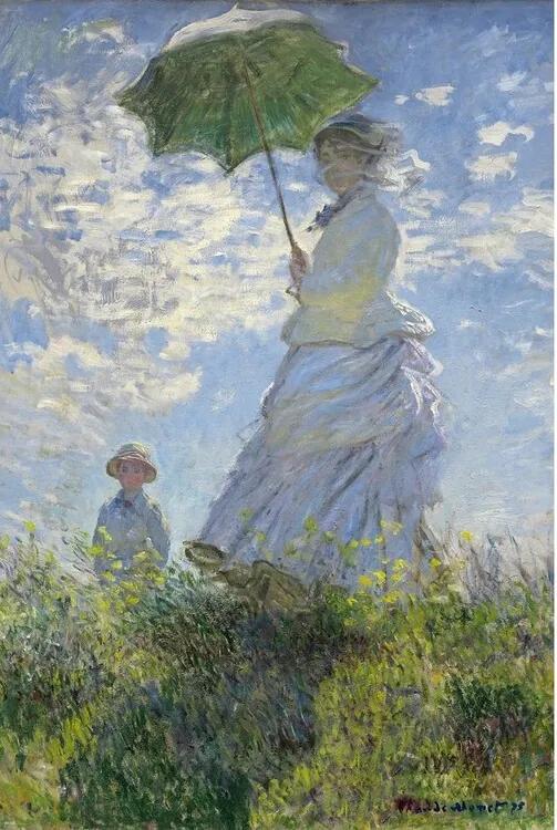 Αφίσα Γυναίκα με ομπρέλα - Η Μαντάμ Μονέ και ο γιος της, (61 x 91.5 cm)