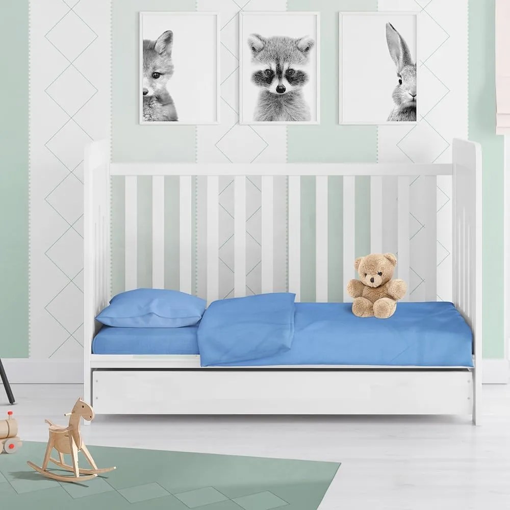 Παπλωματοθήκη Βρεφική Solid 498 Sky Βlue DimCol 120x160cm 100% Cotton