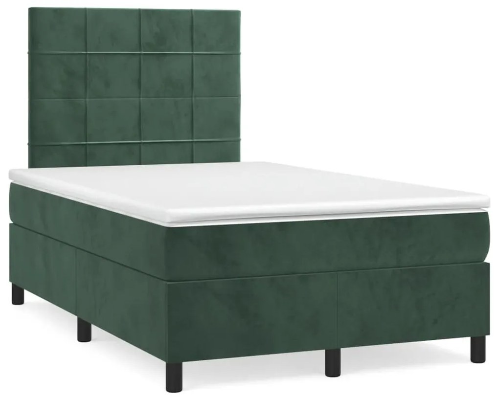 ΚΡΕΒΑΤΙ BOXSPRING ΜΕ ΣΤΡΩΜΑ ΣΚΟΥΡΟ ΠΡΑΣΙΝΟ 120X190ΕΚ. ΒΕΛΟΥΔΙΝΟ 3269998