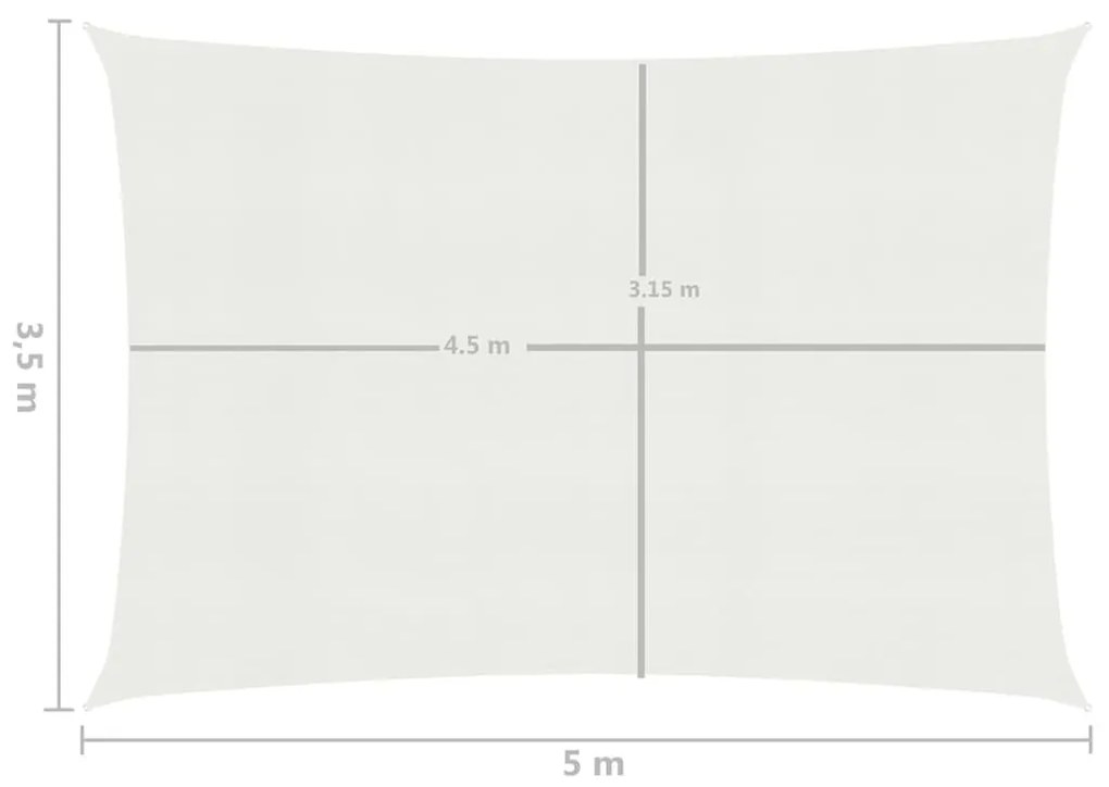 Πανί Σκίασης Λευκό 3,5 x 5 μ. από HDPE 160 γρ./μ² - Λευκό