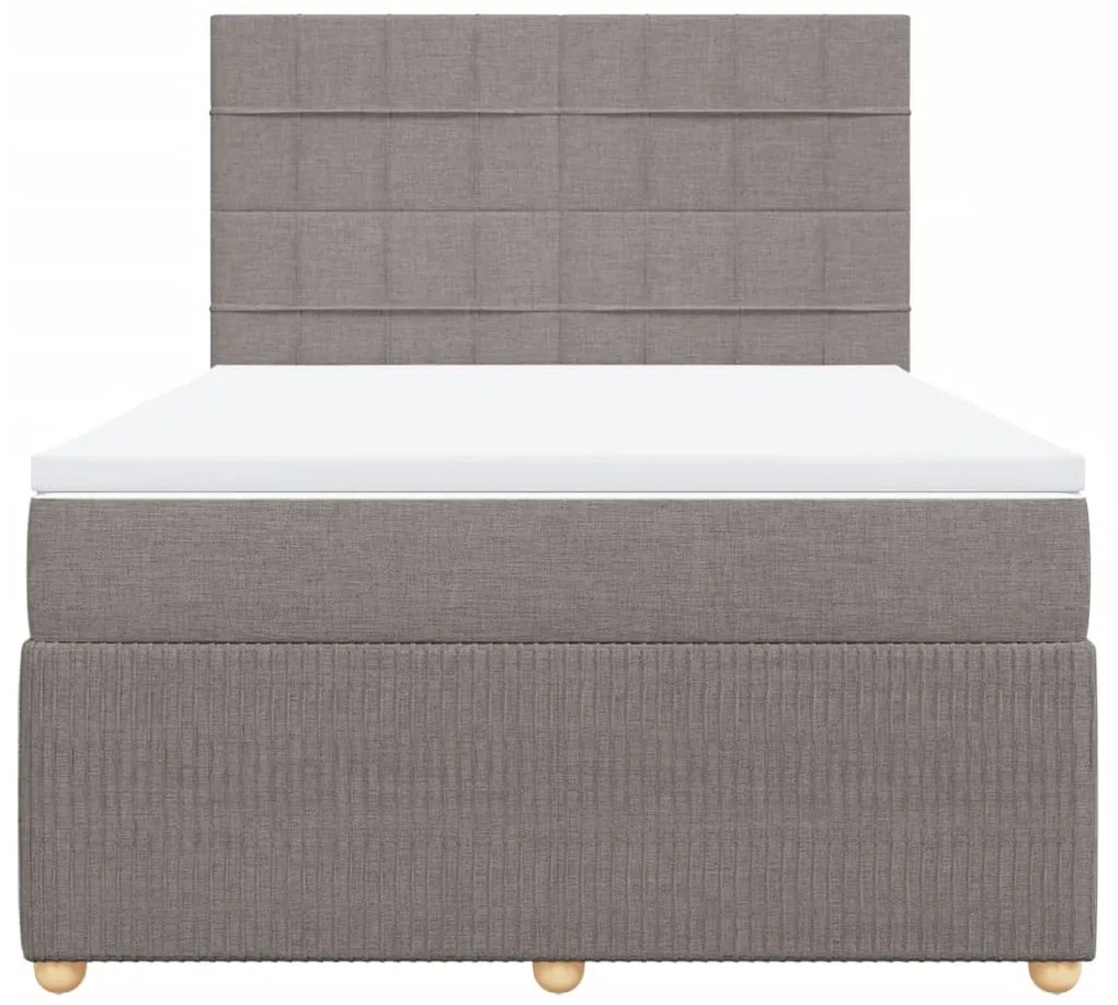 vidaXL Κρεβάτι Boxspring με Στρώμα Taupe 160x200 εκ. Υφασμάτινο