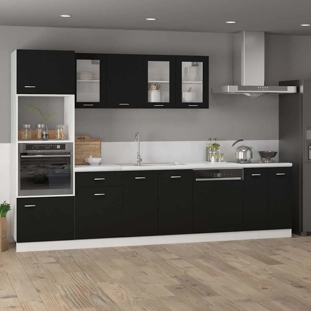 vidaXL Ντουλάπι Κρεμαστό με Τζάμι Lyon Μαύρο 80x31x60εκ. από