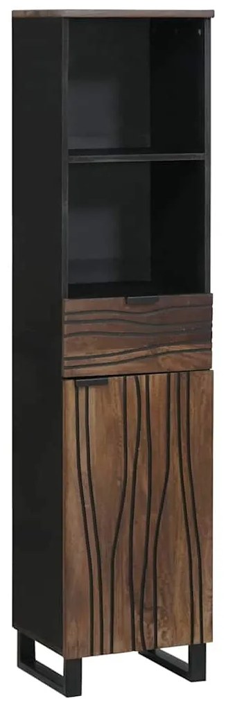 vidaXL Ντουλάπι Μπάνιου Ριγέ Καφέ 38 x 33 x 160 εκ. Μασίφ ξύλο μάνγκο