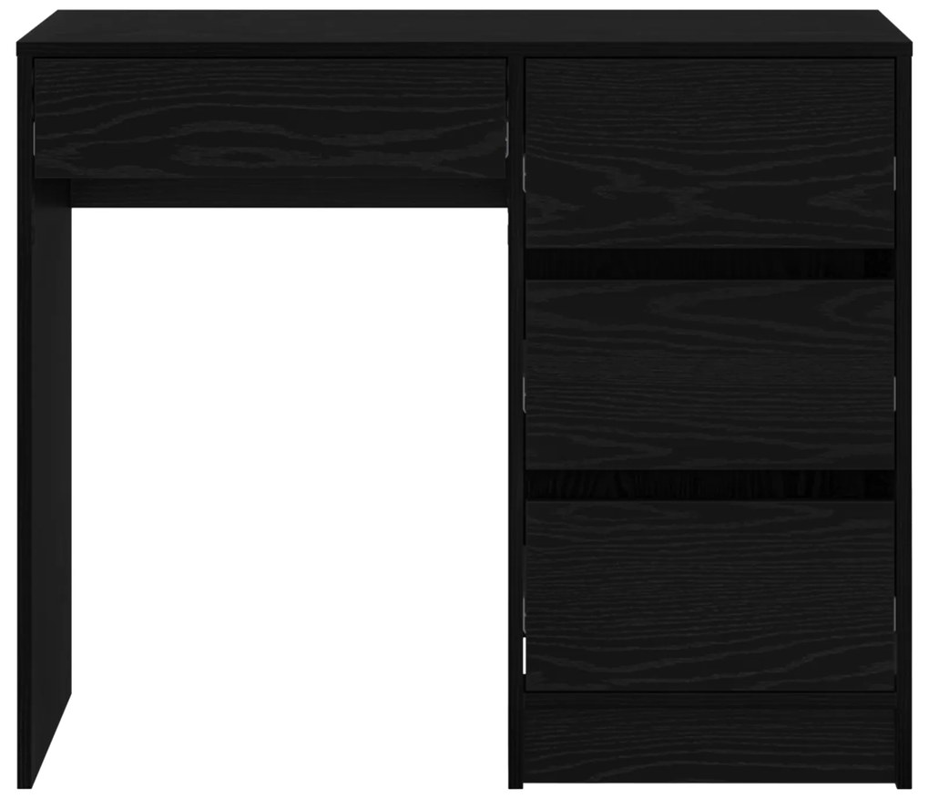vidaXL Γραφείο με ράφι Μαύρη δρυς 90 x 37.5 x 75 εκ Επεξεργασμένο ξύλο