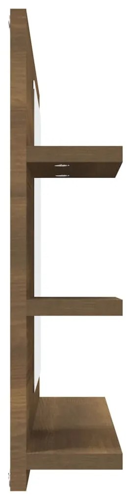 vidaXL Καθρέφτης Μπάνιου Καφέ Δρυς 60x10,5x45 εκ. Επεξεργασμένο Ξύλο