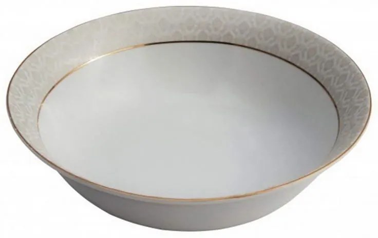 Σαλατιέρα Πορσελάνινη PR14141104 Φ23cm White-Gold Oriana Ferelli® Small Πορσελάνη