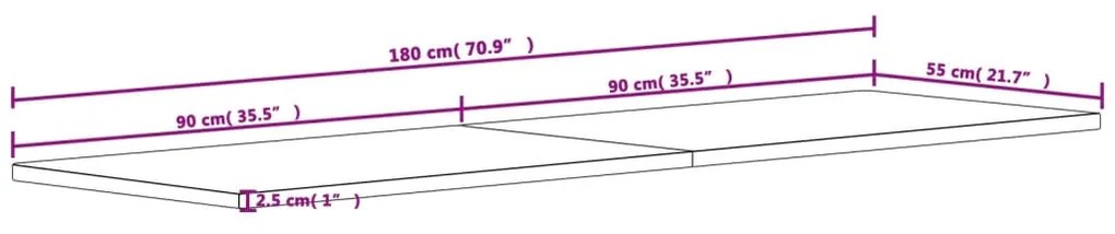 ΕΠΙΦΑΝΕΙΑ ΠΑΓΚΟΥ ΕΡΓΑΣΙΑΣ 180X55X2,5 ΕΚ. ΑΠΟ ΜΑΣΙΦ ΞΥΛΟ ΟΞΙΑΣ 356096