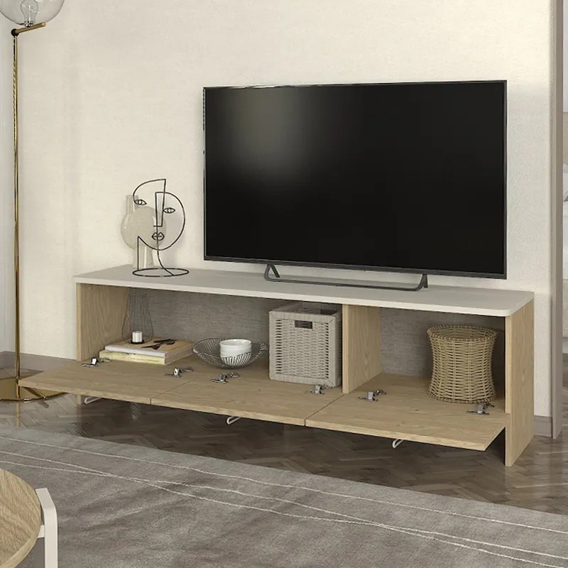 Έπιπλο τηλεόρασης Rebel Megapap χρώμα rota oak - sandstone 150x35x45εκ.