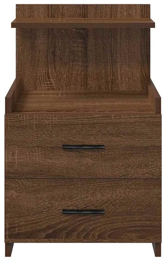 vidaXL Κομοδίνο με 2 Συρτάρια Καφέ Δρυς 40x36,5x62 εκ.