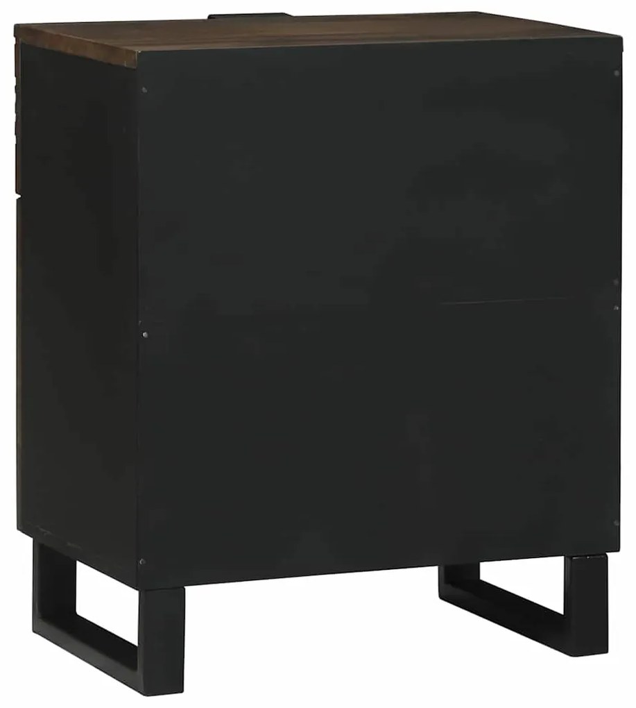 vidaXL Κομοδίνο με συρτάρι Καρυδιά 50 x 33 x 60 εκ Μασίφ ξύλο ακακίας