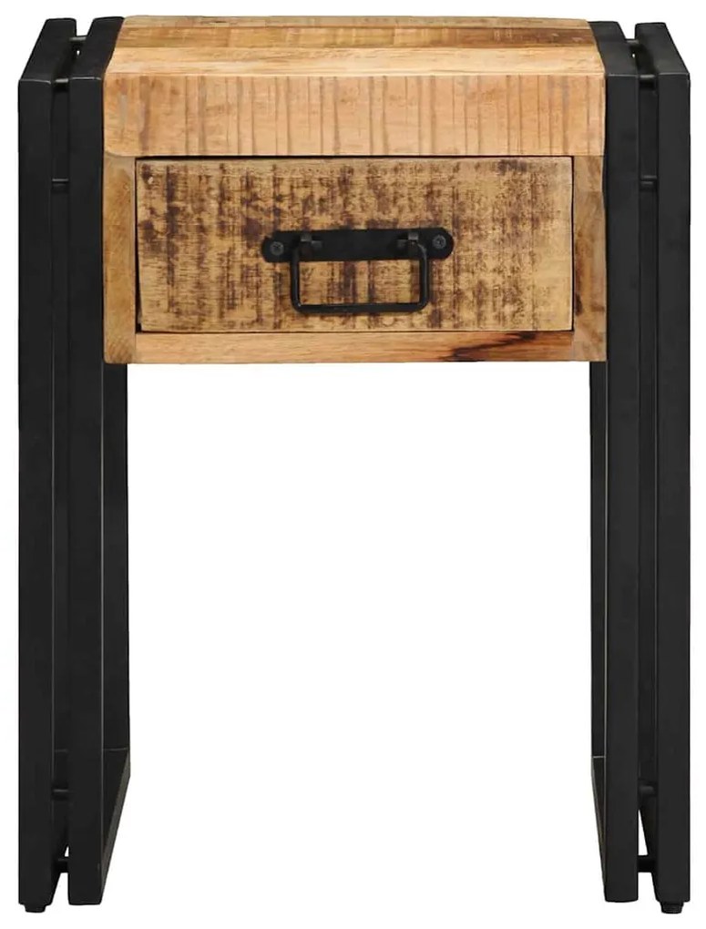 vidaXL End Table με συρτάρι Καφέ 40 x 40 x 50 cm Μασίφ ξύλο μάνγκο