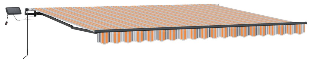 vidaXL Χειροκίνητη Ανασυρόμενη Τέντα με LED Πολύχρωμη Ρίγα 400x300 cm