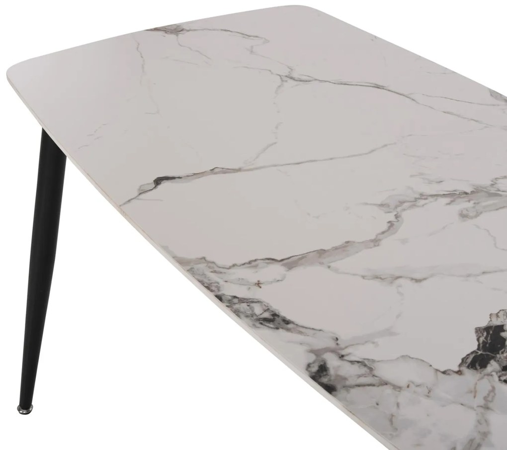 Σετ τραπεζαρίας LATRELL C21192 5τμχ Τραπέζι Κεραμικό TOP & Καρέκλες Βελούδο Γκρί 120x70x73 εκ.