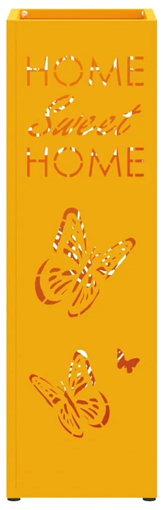 vidaXL Σχέδιο & βάση αποθήκευσης Μουσταρδί 15.5 x 15.5 x 49 εκ Μέταλλο