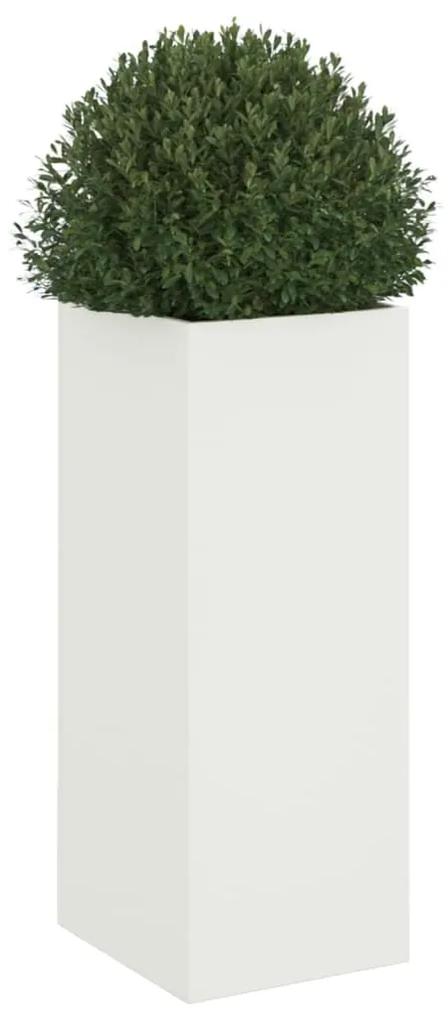 Ζαρντινιέρα Λευκή 32x27,5x75 εκ. από Χάλυβα Ψυχρής Έλασης - Λευκό