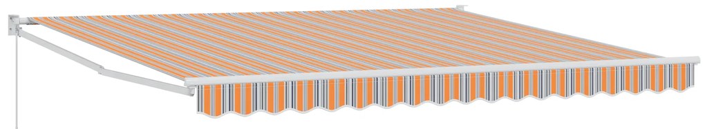 vidaXL Manual Retractable Awning Πολύχρωμο Ριγέ 400x300 cm