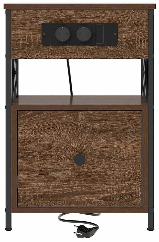 vidaXL Κομοδίνο Καφέ δρυς 40 x 31 x 60 εκ. Επεξεργασμένο ξύλο