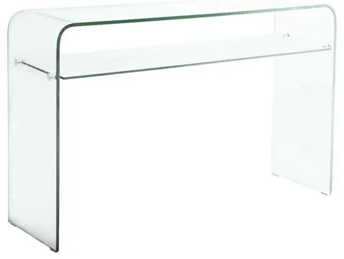 Κονσόλα με ράφι γυαλί Glasser Clear 110x35x75cm