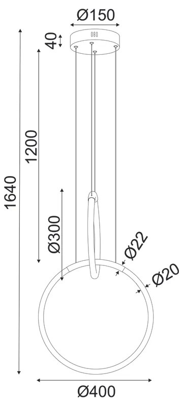 ΚΡΕΜΑΣΤΟ ΦΩΤΙΣΤΙΚΟ LED 24W 3000K 1680LM VENUS ΟΡΕΙΧΑΛΚΟ ΜΕΤ/ΚΟ IP20 40X30XH164CM - 21W - 50W - ZM31LEDP40BR