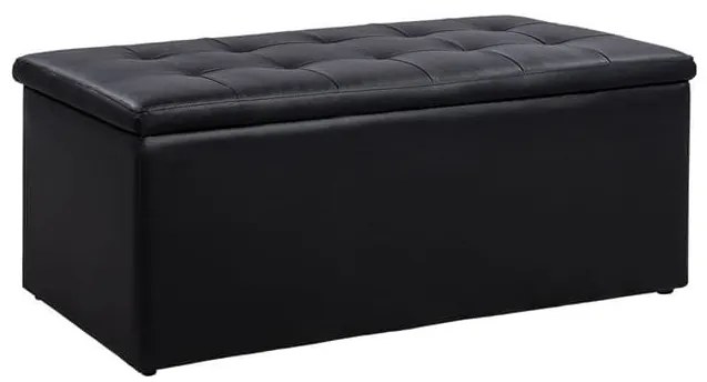 Σκαμπό Με Αποθηκευτικό Χώρο Triscube Black HM223.01 121x51.5x50Υ εκ. Τεχνόδερμα