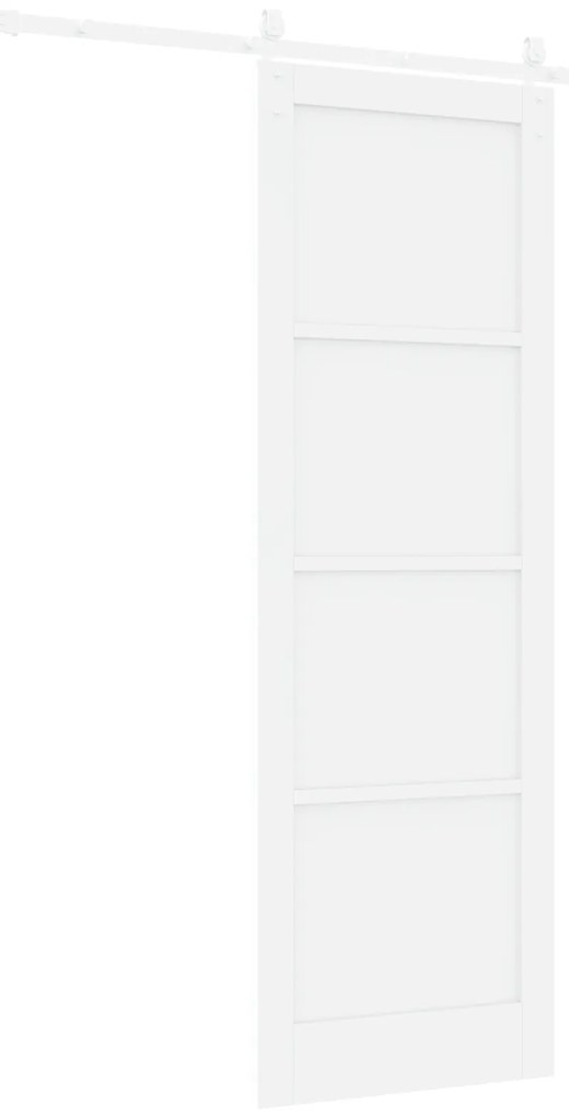 vidaXL Συρόμενη Πόρτα με Σετ Εξαρτημάτων Λευκή 78x232 εκ. Στερεό Ξύλο Πεύκου