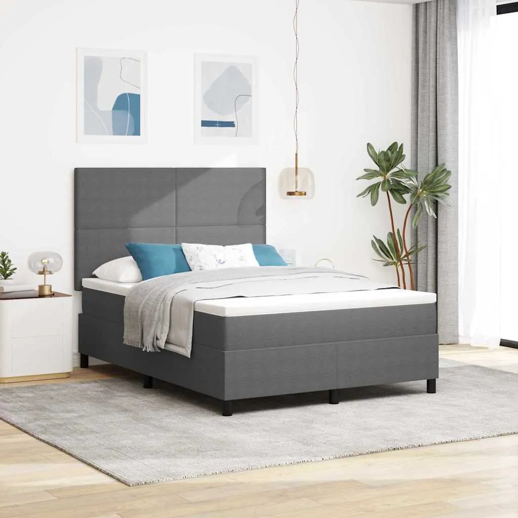 vidaXL Κρεβάτι με Στήριξη &amp; LED Φως Γκρι 160x200 εκ Βελούδο