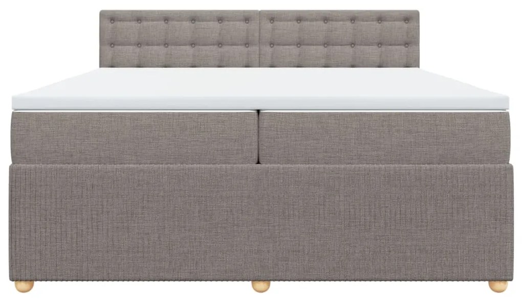 vidaXL Κρεβάτι Boxspring με Στρώμα Taupe 200x200 εκ. Υφασμάτινο