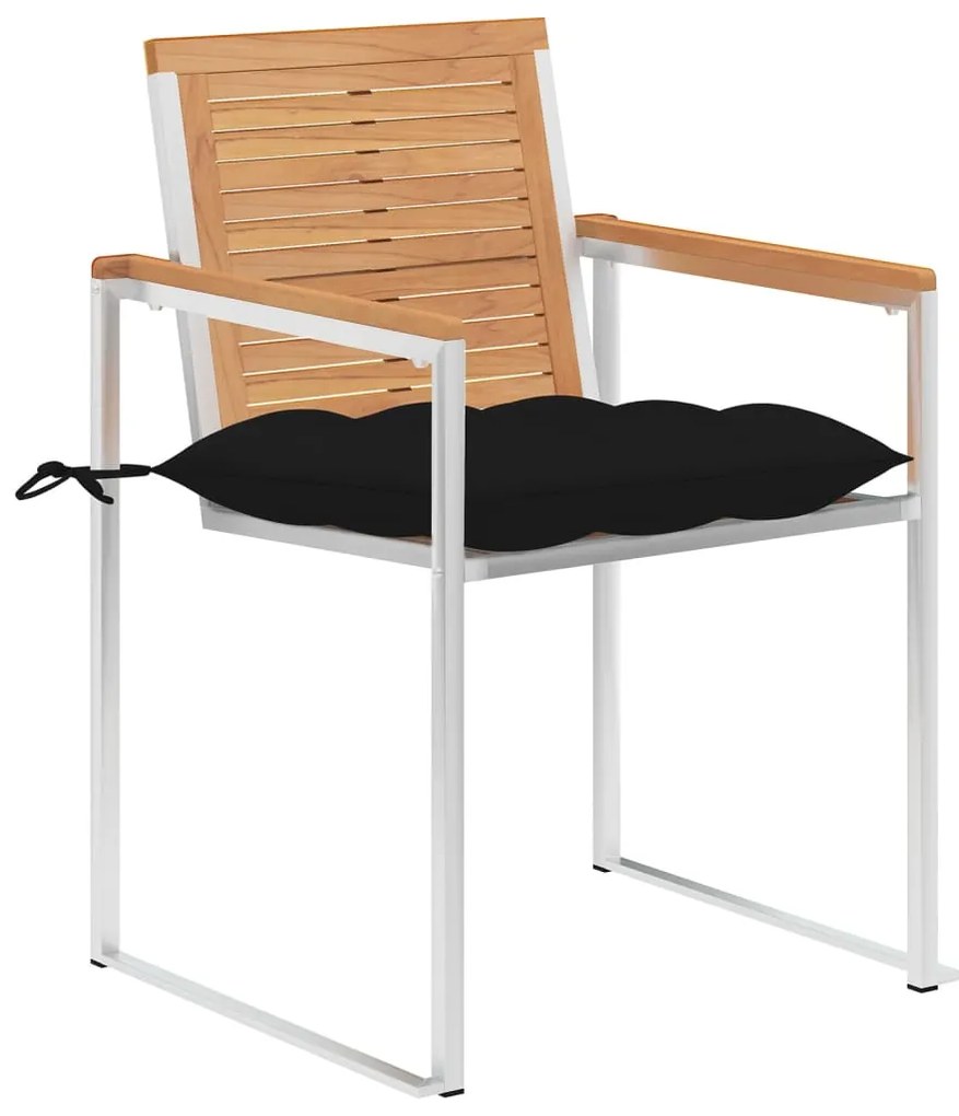 vidaXL Καρέκλες Κήπου 8 τεμάχια από Μασίφ Ξύλο Teak με Μαξιλάρια