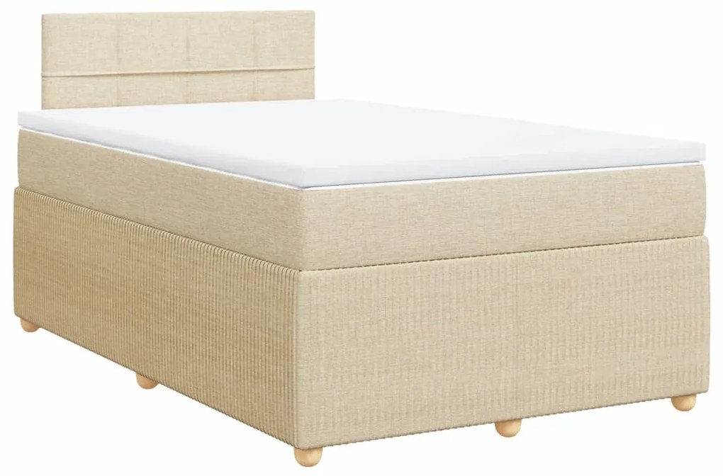 ΚΡΕΒΑΤΙ BOXSPRING ΜΕ ΣΤΡΩΜΑ ΚΡΕΜ 120X190 ΕΚ. ΥΦΑΣΜΑΤΙΝΟ 3289700