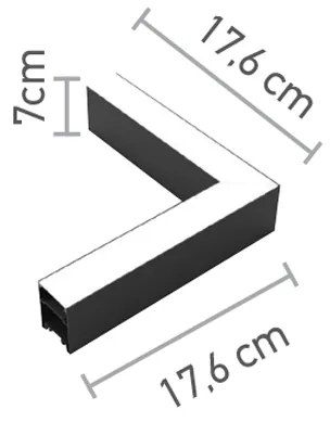 Γωνιακός σύνδεσμος LED 8W 4000K σε μαύρη απόχρωση D:17,6cmX17,6cm (L002-BL) - 1.5W - 20W - L002-BL