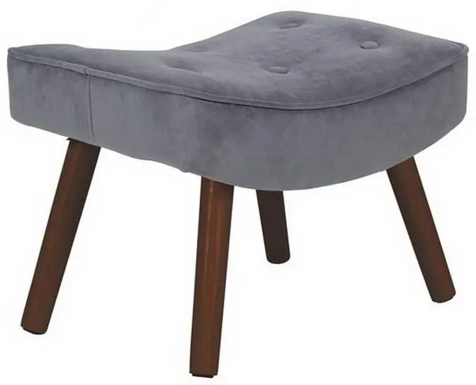 Σκαμπό - Υποπόδιο Alma Ε7141,71Κ 52x38x35cm Walnut-Grey Wood, Fabric