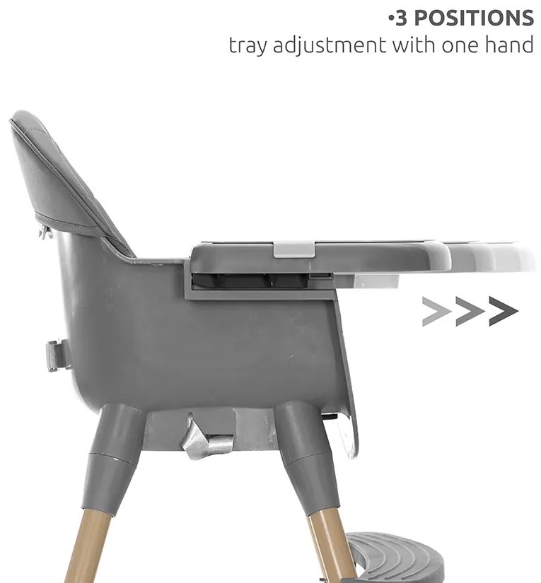 Καρεκλάκι φαγητού Vanilla 3in1 Grey Leather 10100572506 Lorelli