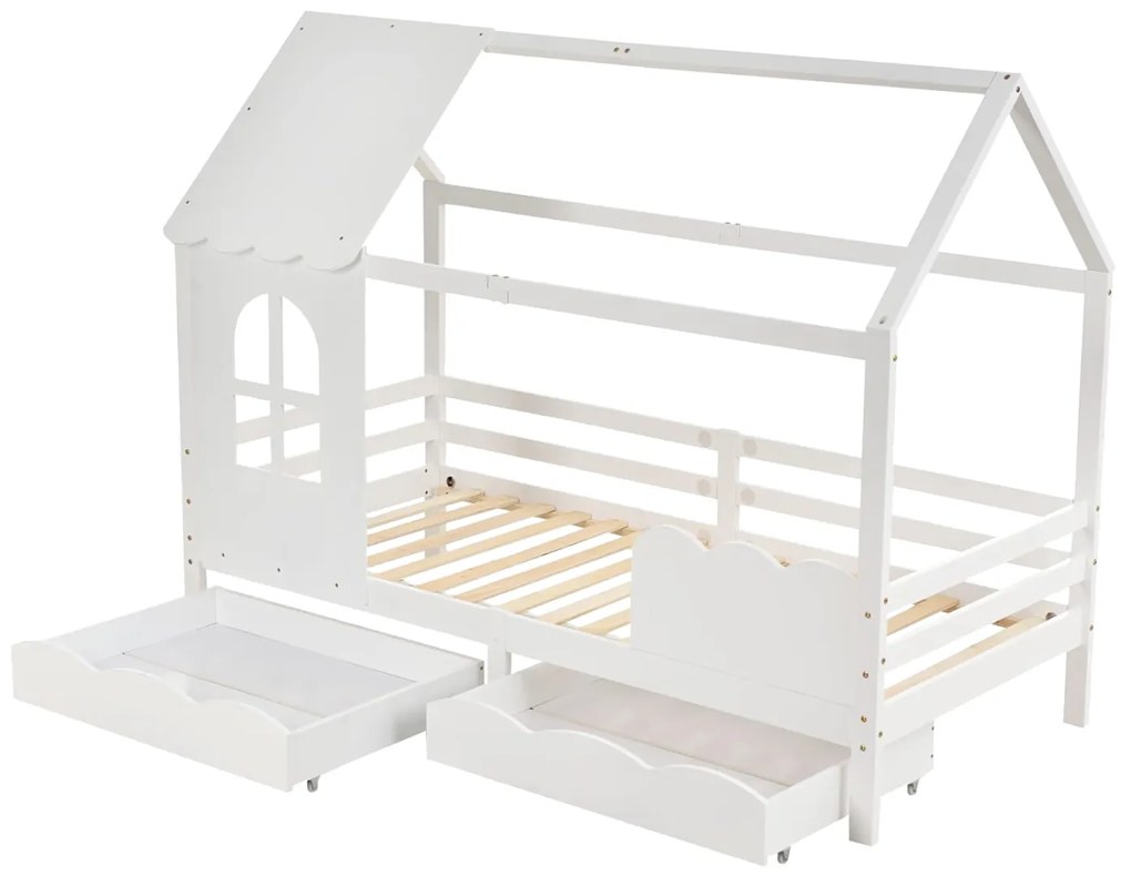 ΠΑΙΔΙΚΟ ΚΡΕΒΑΤΙ τ.MONTESSORI ΜΕ ΣΥΡΤΑΡΙΑ DOMER HM710.03 ΞΥΛΟ ΠΕΥΚΟΥ ΛΕΥΚΟ-ΣΤΡΩΜΑ 90x190εκ