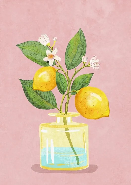 Εικονογράφηση Lemon Bunch In Vase, Raissa Oltmanns