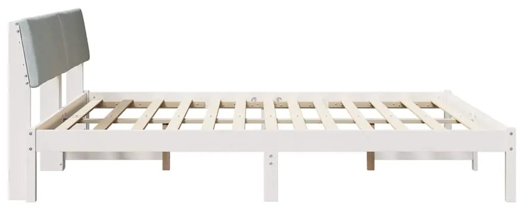 vidaXL Σκελετός Κρεβατιού Λευκό και ανοιχτό γκρι 180 x 200 cm