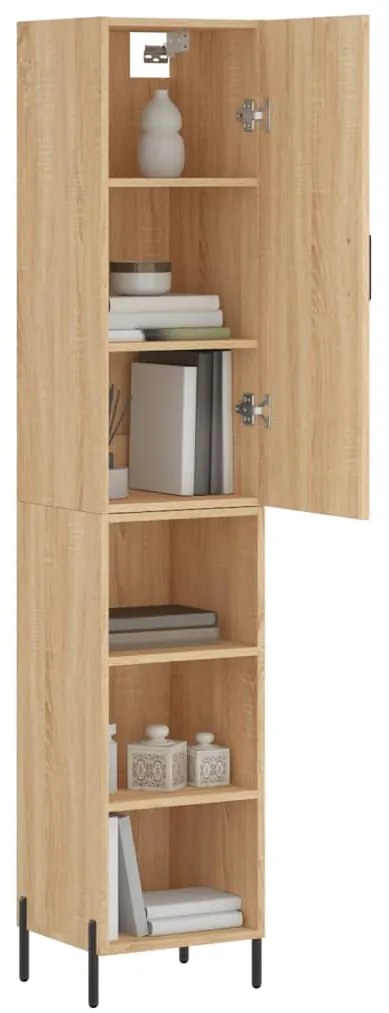 vidaXL Μπουφές Sonoma δρυς 34,5 x 34 x 180 εκ. από Επεξεργασμένο Ξύλο