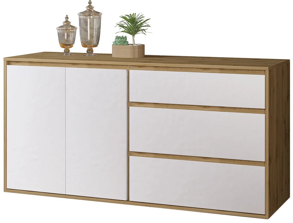 Μπουφές NITRO SOFT Λευκό με Βελανιδιά 160x40x80cm